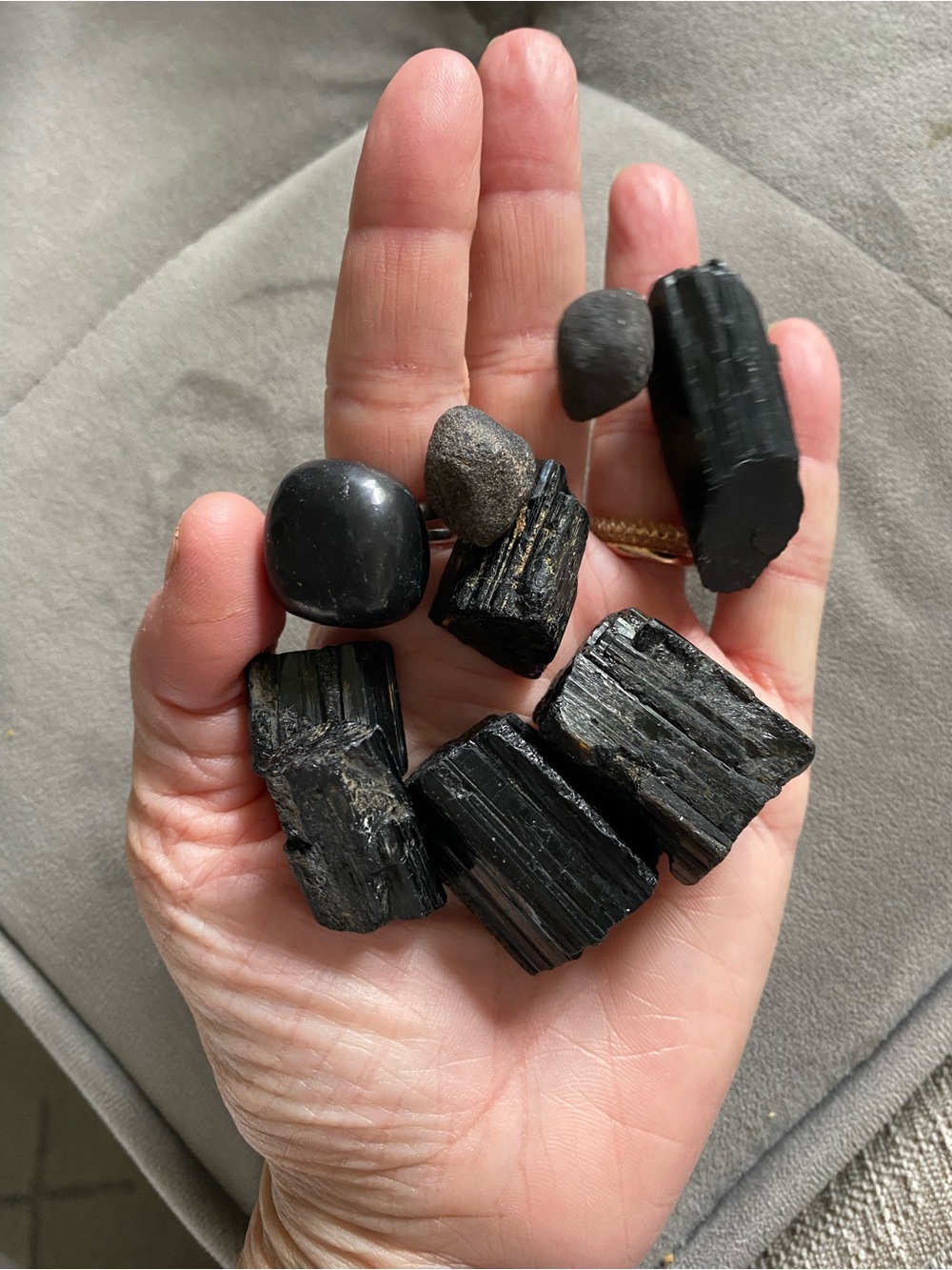 Black Tourmaline Stone Lot - Polished & Raw